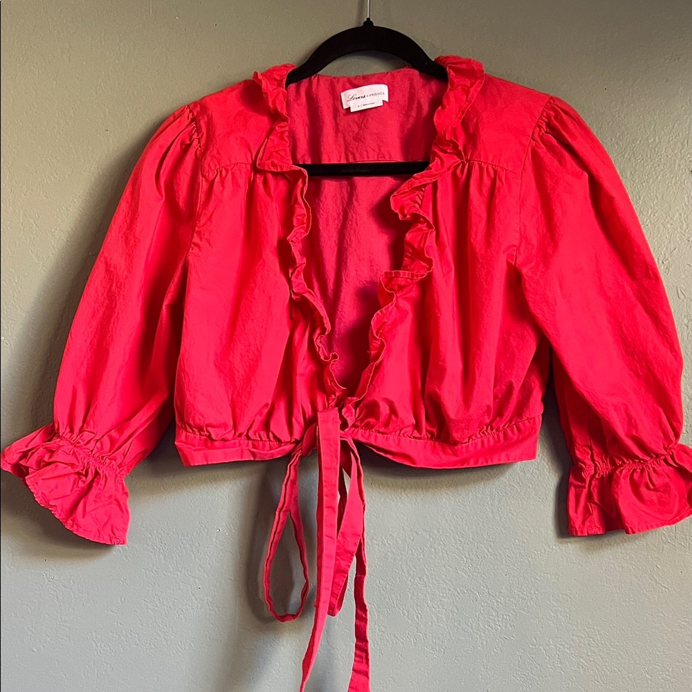 Lovers and Friends Red Ruffled Top